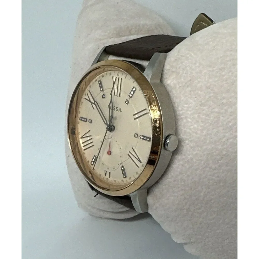 Fossil ES4163 Womens Brown Leather Analog Dial Quartz Genuine Wrist Watch HME369
